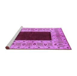 Sideview of Machine Washable Oriental Purple Traditional Area Rugs, wshurb705pur