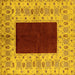 Square Machine Washable Oriental Yellow Traditional Rug, wshurb705yw