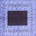 Square Machine Washable Oriental Blue Traditional Rug, wshurb705blu