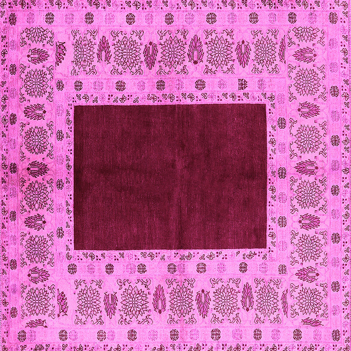 Square Oriental Pink Traditional Rug, urb705pnk