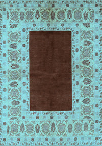 Oriental Light Blue Traditional Rug, urb705lblu