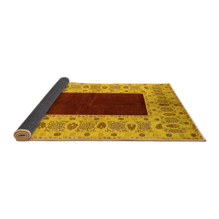 Sideview of Oriental Yellow Traditional Rug, urb705yw