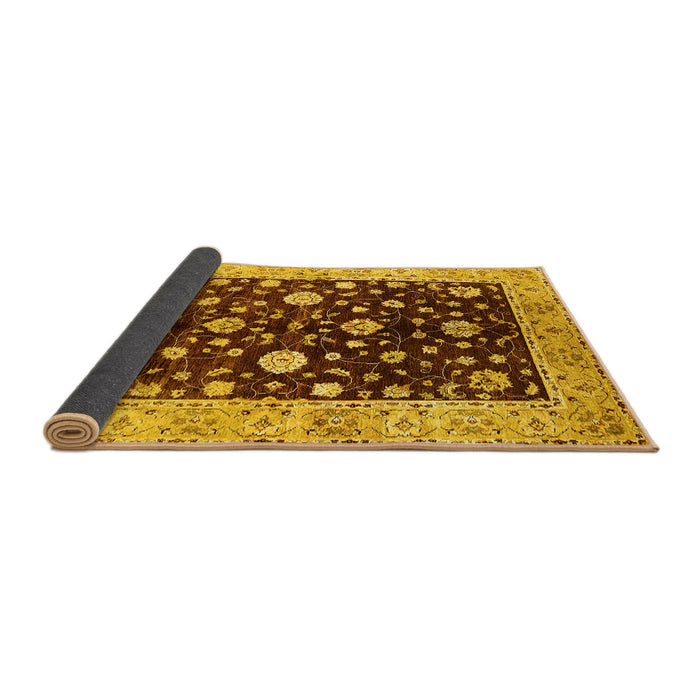 Sideview of Oriental Yellow Traditional Rug, urb706yw