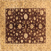 Square Oriental Brown Traditional Rug, urb706brn