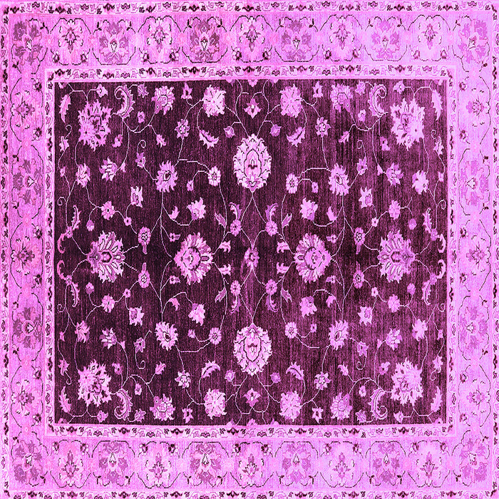 Square Machine Washable Oriental Purple Traditional Area Rugs, wshurb706pur