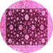 Round Oriental Pink Traditional Rug, urb706pnk