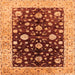 Square Machine Washable Oriental Orange Traditional Area Rugs, wshurb706org