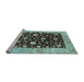 Sideview of Machine Washable Oriental Light Blue Traditional Rug, wshurb706lblu