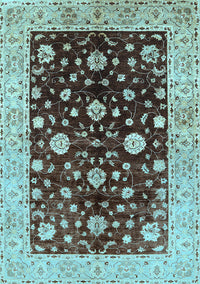 Oriental Light Blue Traditional Rug, urb706lblu