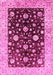 Machine Washable Oriental Pink Traditional Rug, wshurb706pnk