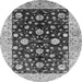 Round Oriental Gray Traditional Rug, urb706gry