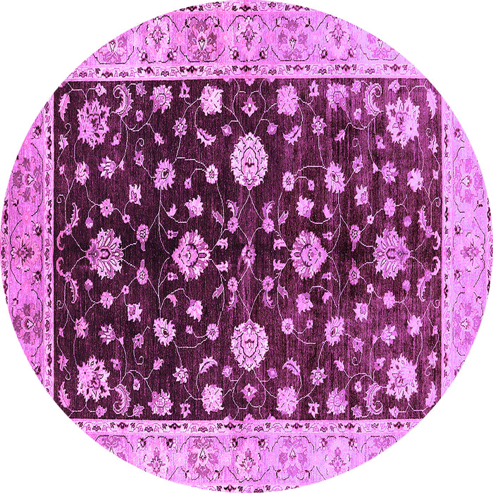 Round Oriental Purple Traditional Rug, urb706pur