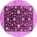 Round Oriental Purple Traditional Rug, urb706pur