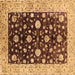 Square Machine Washable Oriental Brown Traditional Rug, wshurb706brn