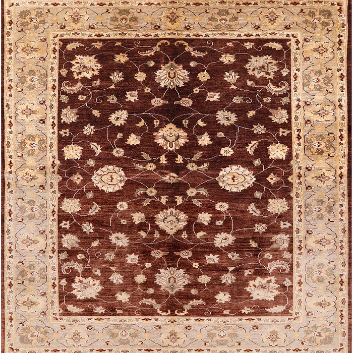 Square Mid-Century Modern Red Oriental Rug, urb706