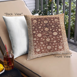 Front View of Mid-Century Modern Urban Square Tomato Red Throw Pillow, 18 inch by 18 inch, pwurb706