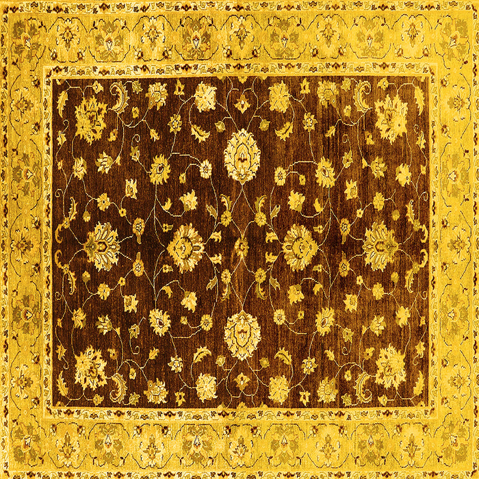 Square Oriental Yellow Traditional Rug, urb706yw