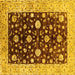 Square Oriental Yellow Traditional Rug, urb706yw