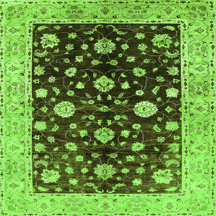 Square Oriental Green Traditional Rug, urb706grn