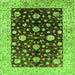 Square Oriental Green Traditional Rug, urb706grn