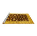 Sideview of Machine Washable Oriental Yellow Traditional Rug, wshurb706yw