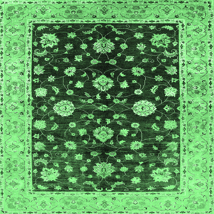 Square Oriental Emerald Green Traditional Rug, urb706emgrn