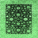 Square Oriental Emerald Green Traditional Rug, urb706emgrn