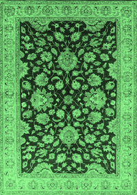 Oriental Emerald Green Traditional Rug, urb707emgrn