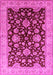 Machine Washable Oriental Pink Traditional Rug, wshurb707pnk