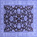 Square Oriental Blue Traditional Rug, urb707blu