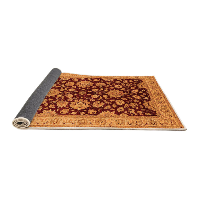 Sideview of Oriental Orange Traditional Rug, urb707org