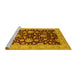 Sideview of Machine Washable Oriental Yellow Traditional Rug, wshurb707yw