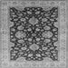 Square Machine Washable Oriental Gray Traditional Rug, wshurb707gry