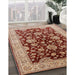 Mid-Century Modern Red Oriental Rug in Family Room, urb707