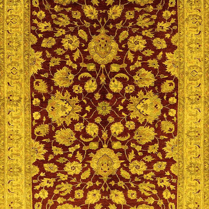 Oriental Yellow Traditional Rug, urb707yw