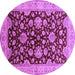 Round Machine Washable Oriental Purple Traditional Area Rugs, wshurb707pur