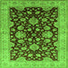 Square Oriental Green Traditional Rug, urb707grn