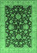 Machine Washable Oriental Emerald Green Traditional Area Rugs, wshurb707emgrn