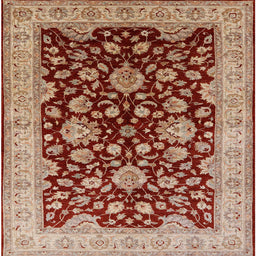 Square Machine Washable Industrial Modern Red Rug, wshurb707