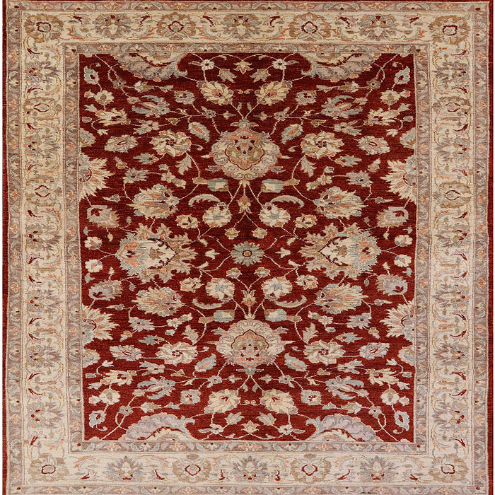 Square Machine Washable Industrial Modern Red Rug, wshurb707