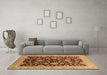 Machine Washable Oriental Brown Traditional Rug in a Living Room,, wshurb707brn