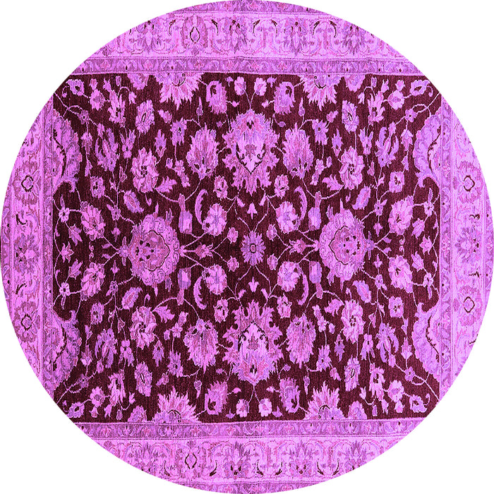Round Oriental Purple Traditional Rug, urb707pur