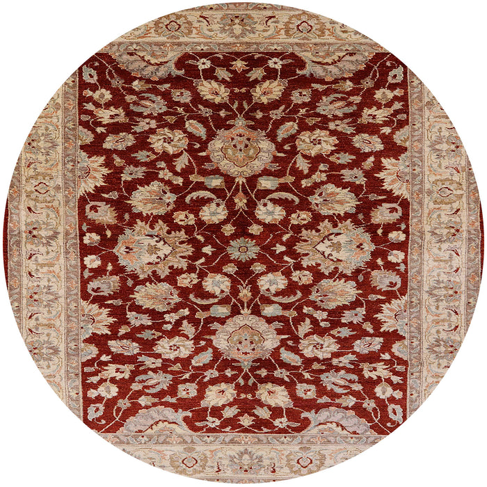 Round Machine Washable Industrial Modern Red Rug, wshurb707