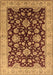 Machine Washable Oriental Brown Traditional Rug, wshurb707brn