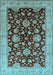 Oriental Light Blue Traditional Rug, urb707lblu