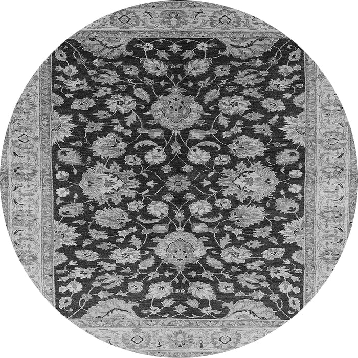 Round Oriental Gray Traditional Rug, urb707gry
