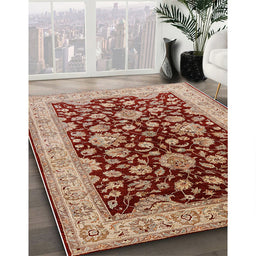 Machine Washable Industrial Modern Red Rug in a Family Room, wshurb707
