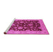 Sideview of Machine Washable Oriental Pink Traditional Rug, wshurb707pnk