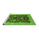 Sideview of Machine Washable Oriental Green Traditional Area Rugs, wshurb707grn