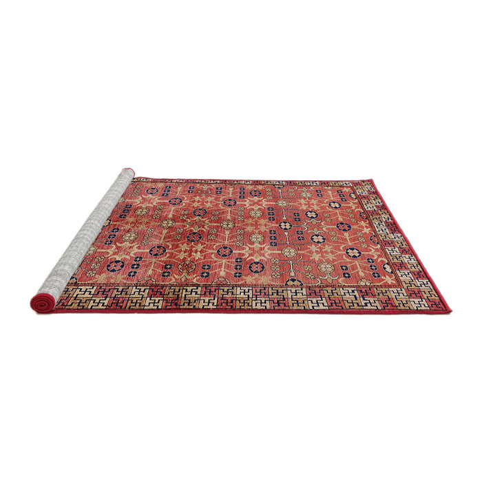 Sideview of Machine Washable Industrial Modern Sunrise Orange Rug, wshurb708